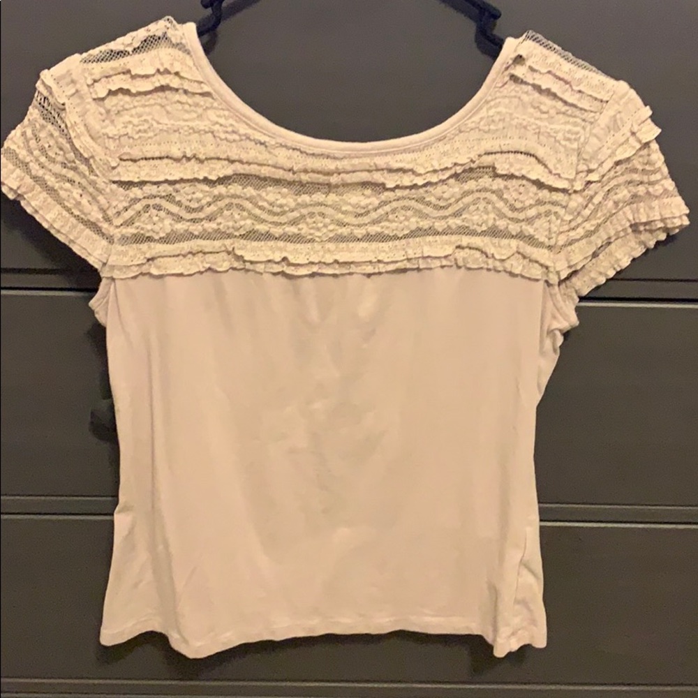Lace topped t shirt